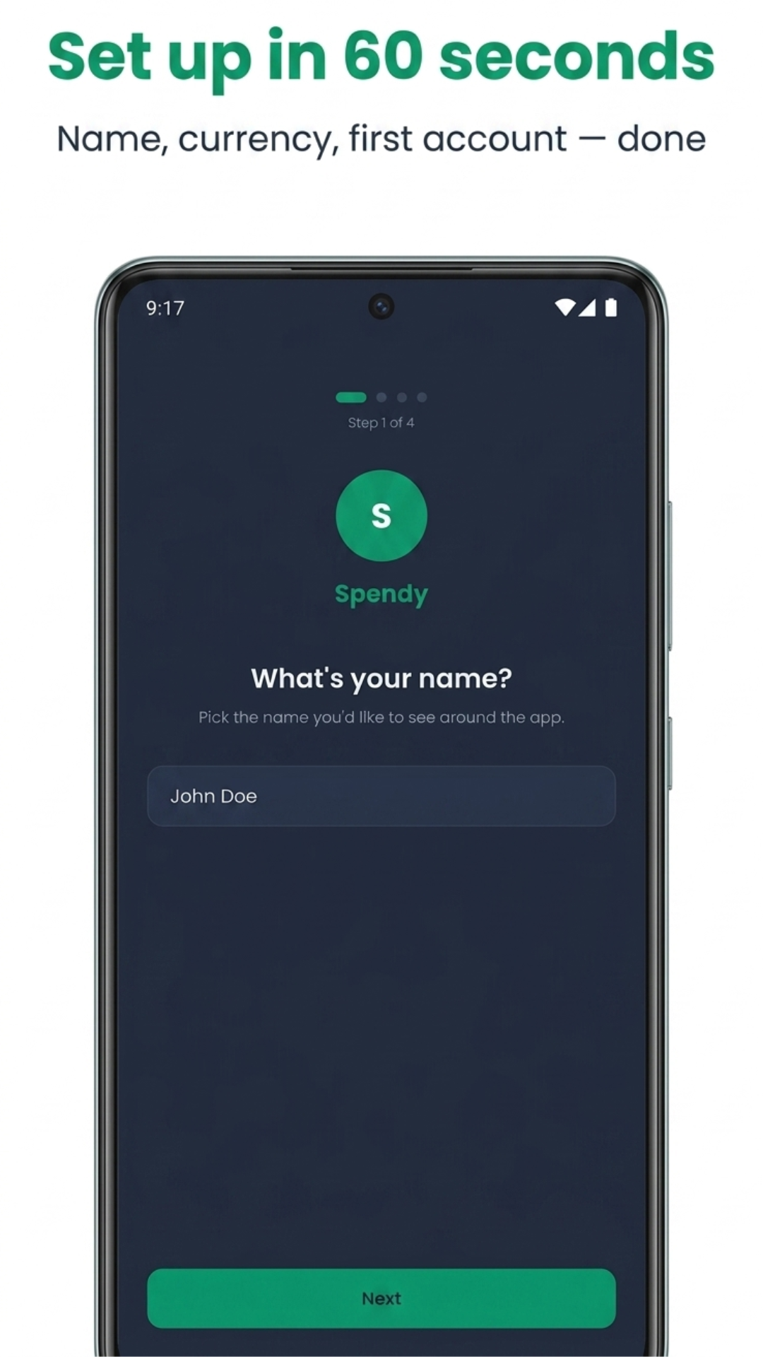 P1SO onboarding — set up in 60 seconds